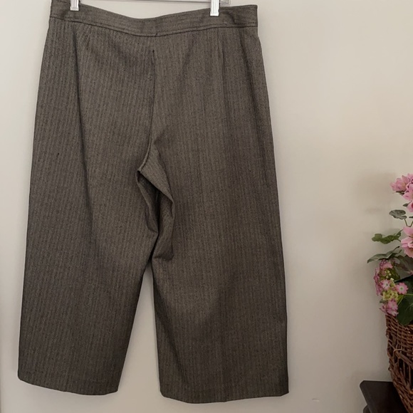 Vintage wide leg herringbone short cropped pants culottes - Picture 6 of 11